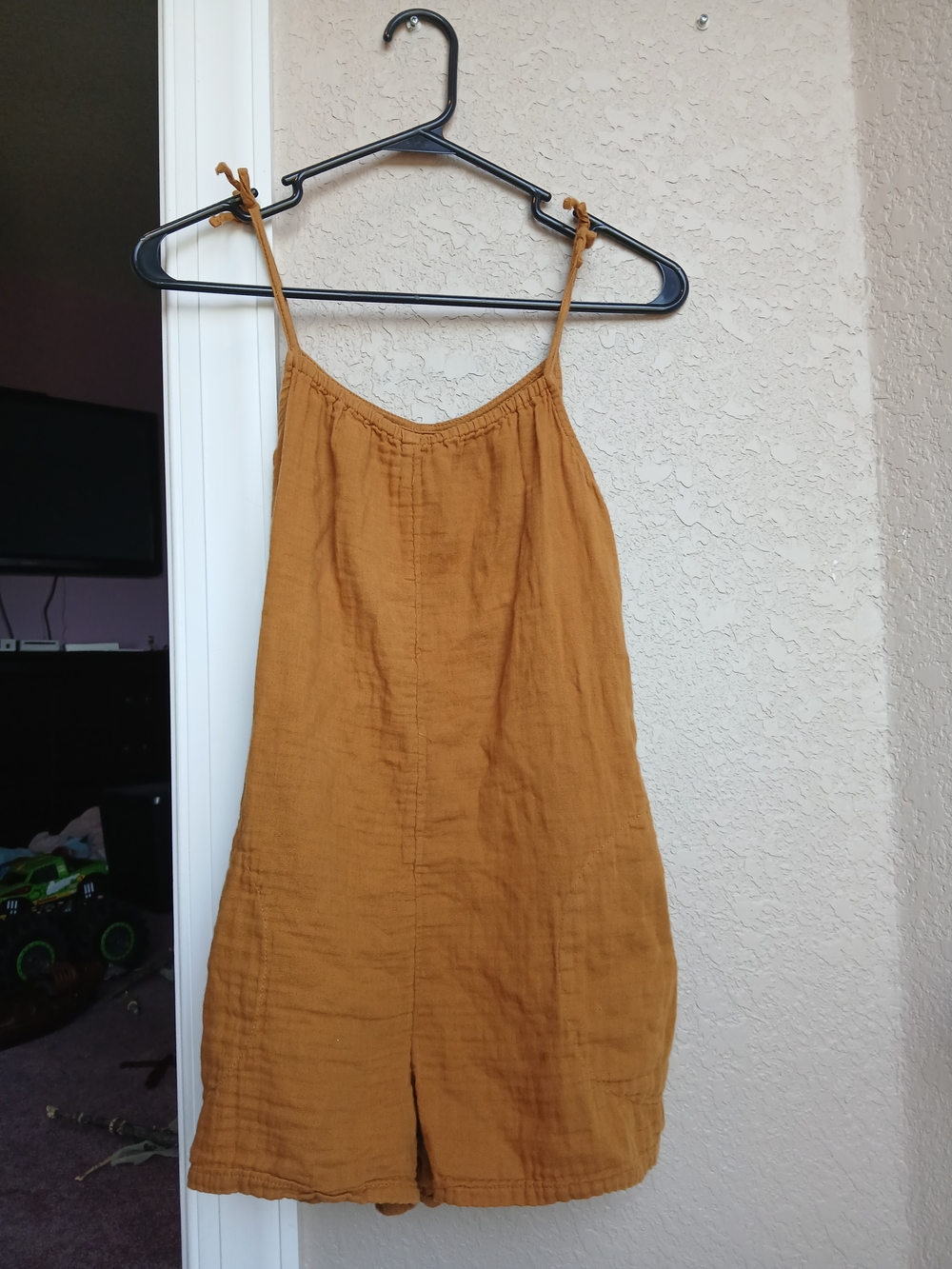 Mustard Spaghetti Strap Romper